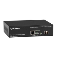 LPS500 Series Gigabit Ethernet (1000-Mbps) PoE Media Converter - 10/100/1000-Mbps Copper to 1000-Mbps Multimode Fiber, 850nm,500m