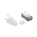 CAT6A Modular RJ-45 Plugs w/Boots, Solid/Stranded STP, 100PK